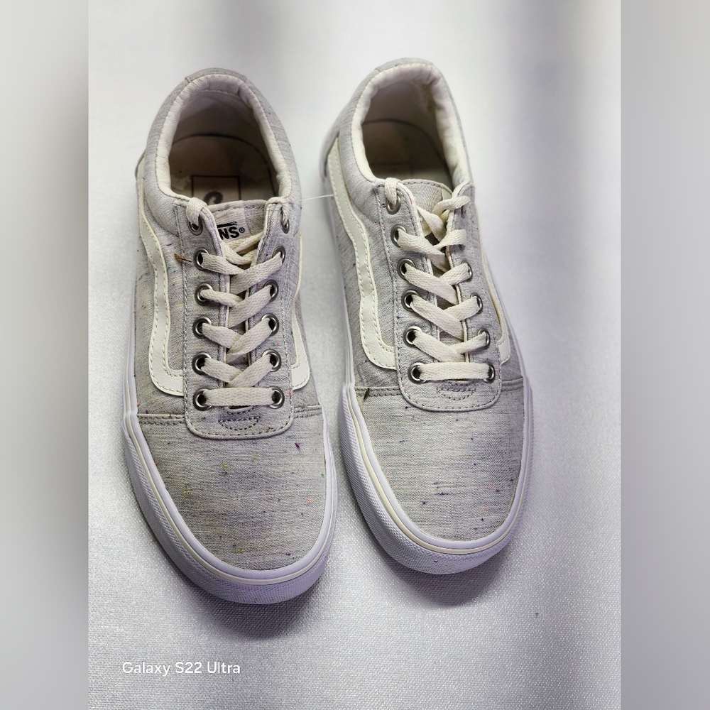 Vans Gray and White Women s Shoes